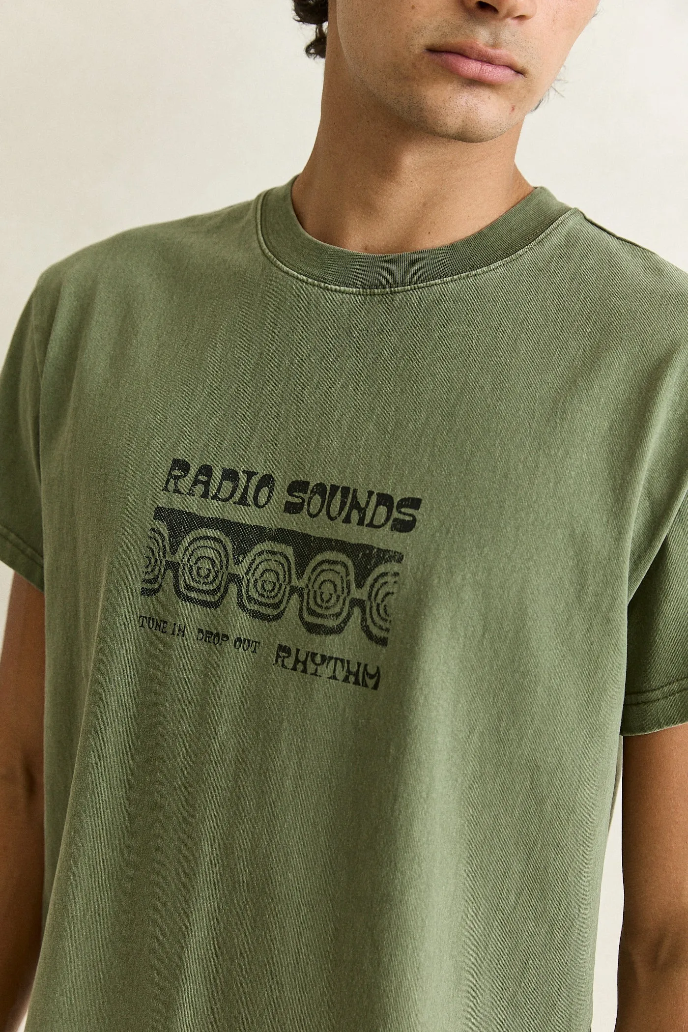 Radio Sounds Band Ss T-Shirt Olive sold by Rhythm. product image thumbnail 5