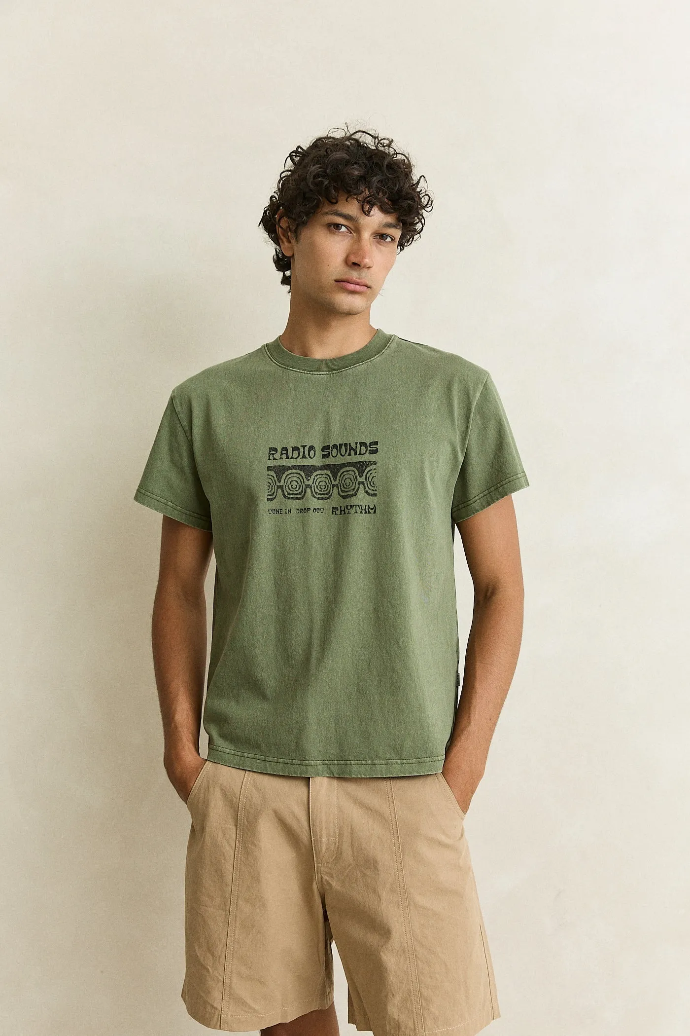 Radio Sounds Band Ss T-Shirt Olive sold by Rhythm. product image thumbnail 2