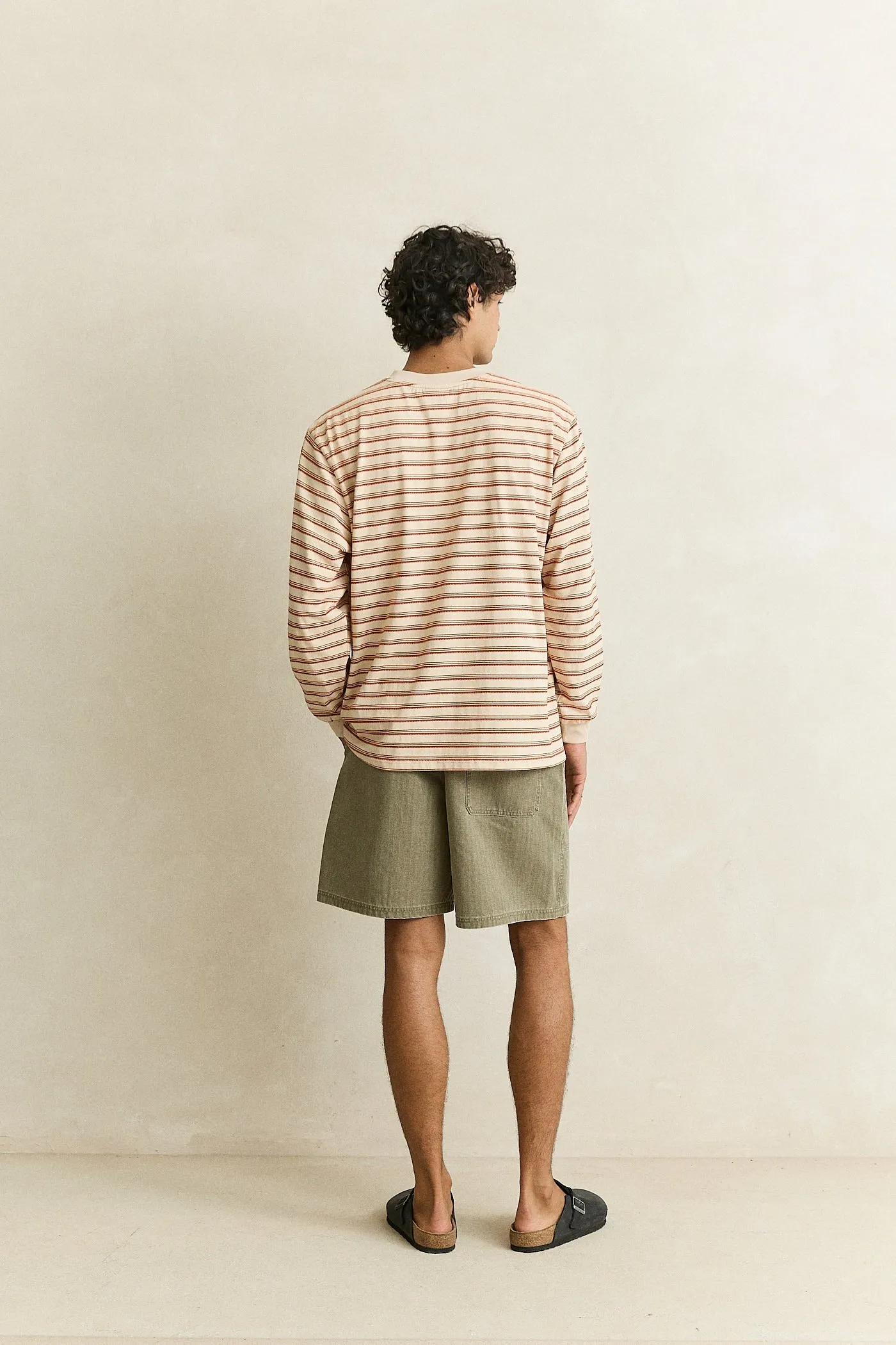 Vintage Stripe Ls T-Shirt Natural sold by Rhythm. product image thumbnail 4