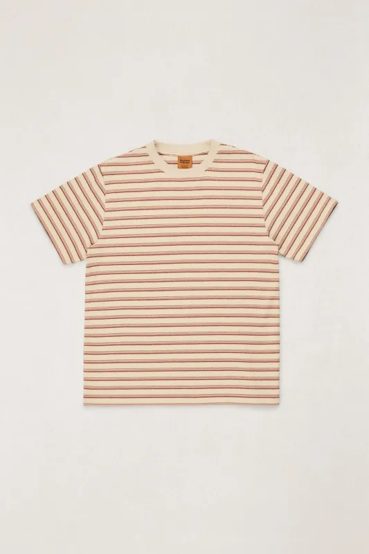 Vintage Stripe Ss T-Shirt Natural made by Rhythm.