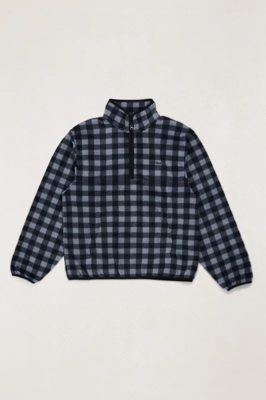 Check Fleece Quarter Zip Natural Mixed Check made by Rhythm.