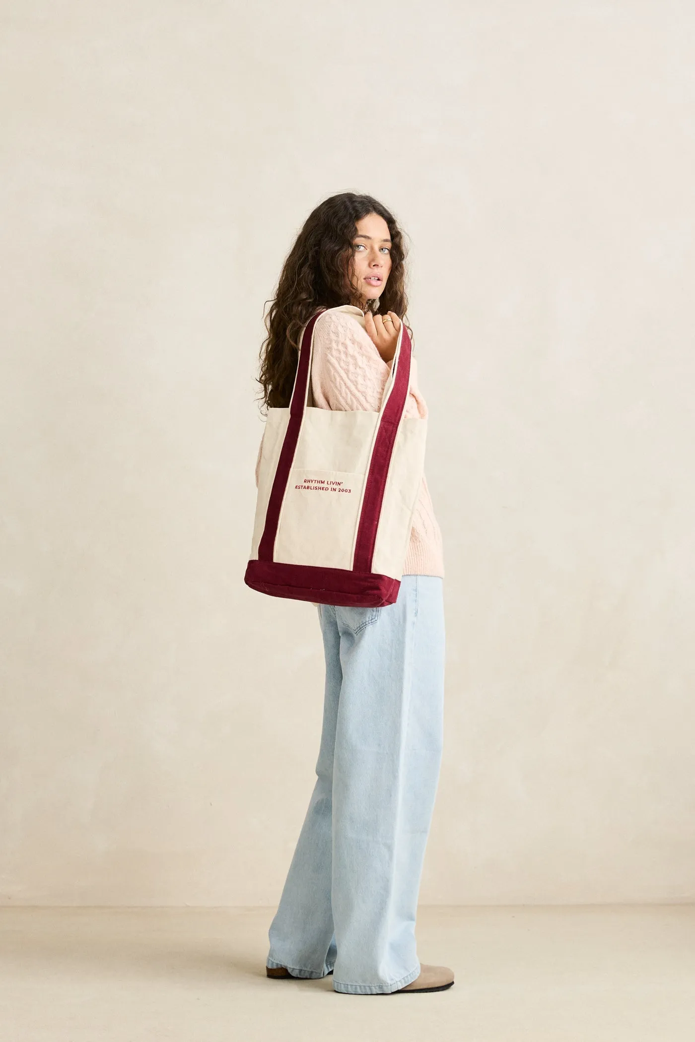 Rhythm Essential Tote Bag Wine sold by Rhythm. product image thumbnail 3