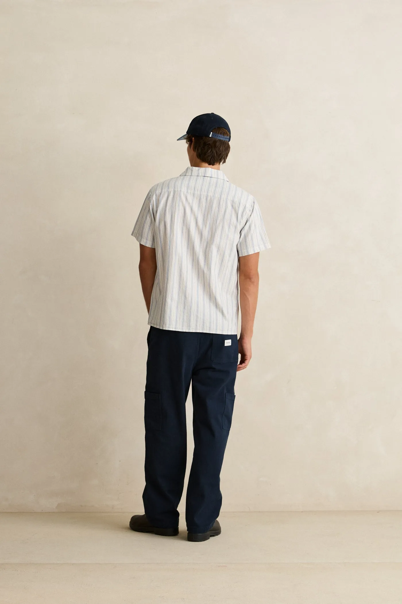 Vacation Stripe Ss Shirt Natural sold by Rhythm. product image thumbnail 4