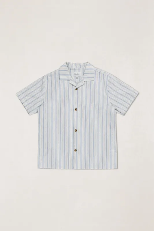 Vacation Stripe Ss Shirt Natural made by Rhythm.