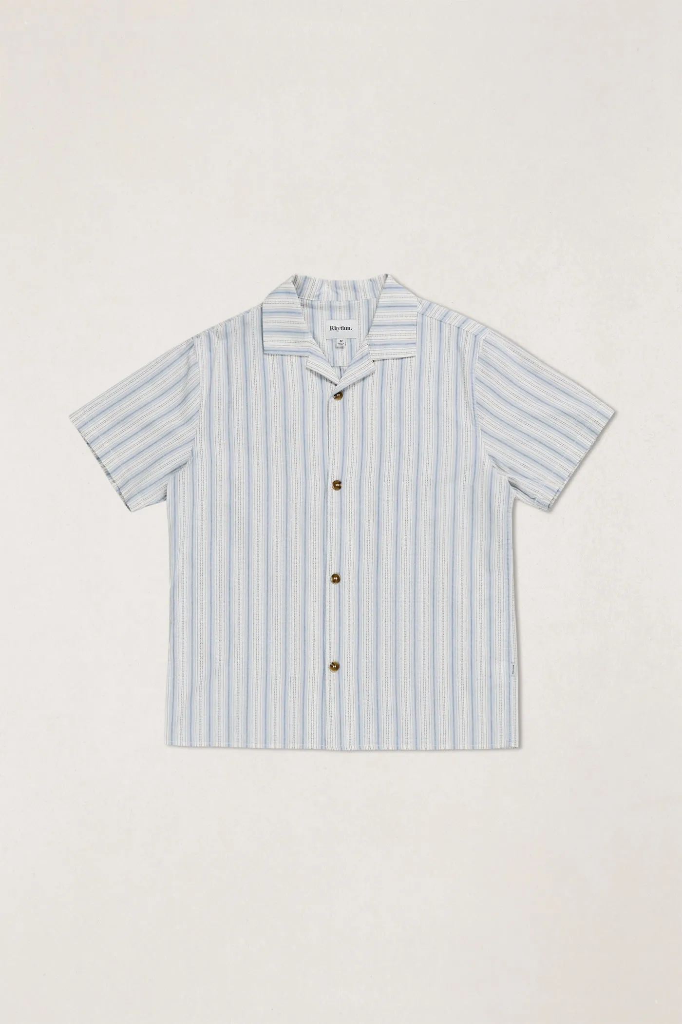 Vacation Stripe Ss Shirt Natural sold by Rhythm.
