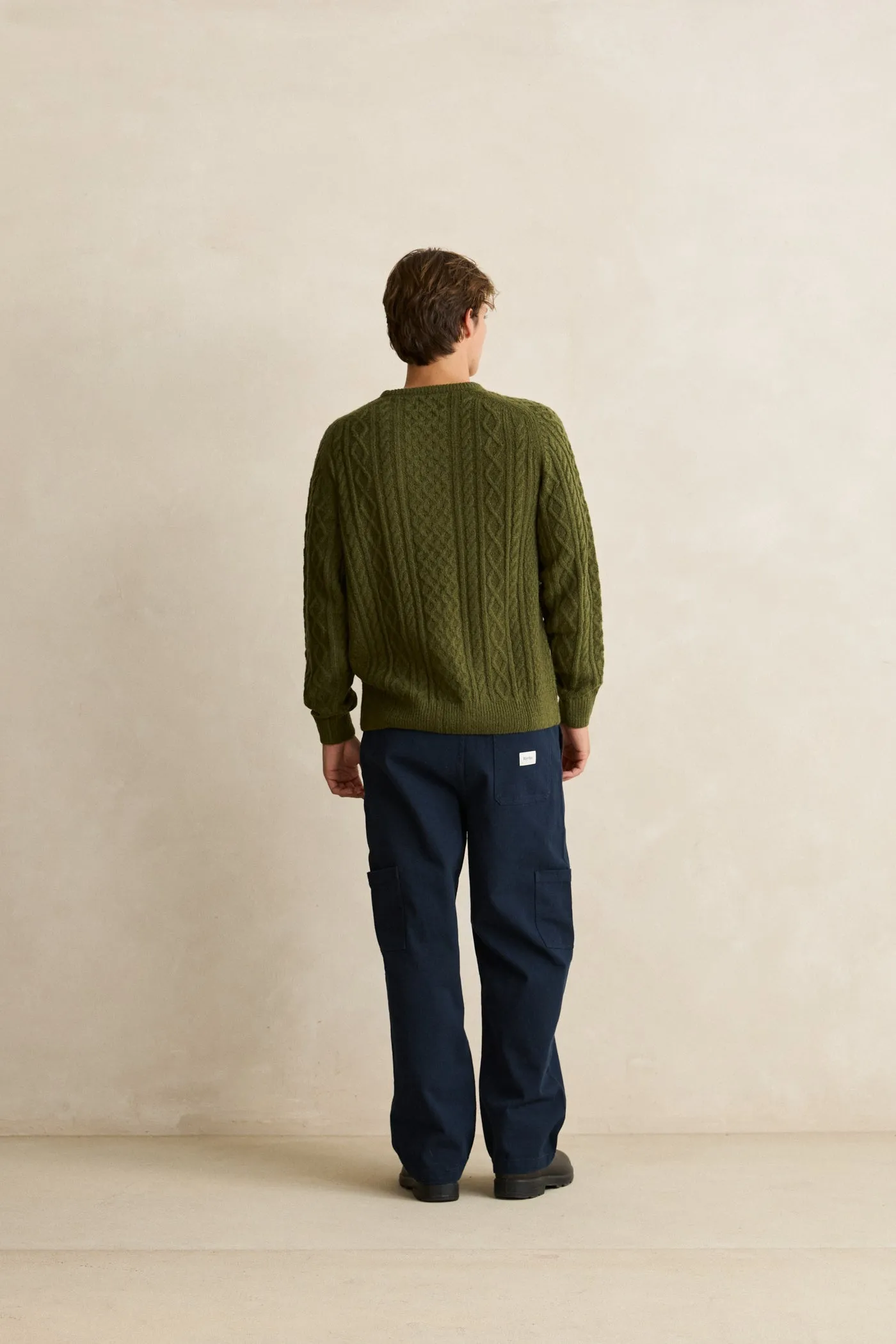 Mohair Fishermans Knit Olive sold by Rhythm. product image thumbnail 4