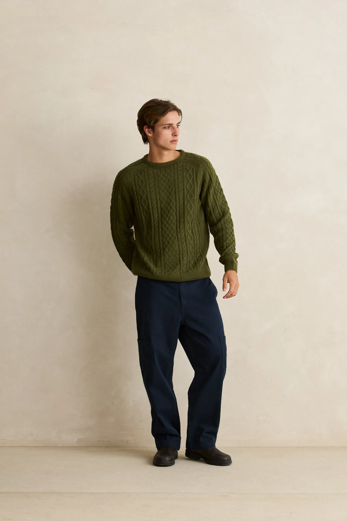 Mohair Fishermans Knit Olive sold by Rhythm. product image thumbnail 5
