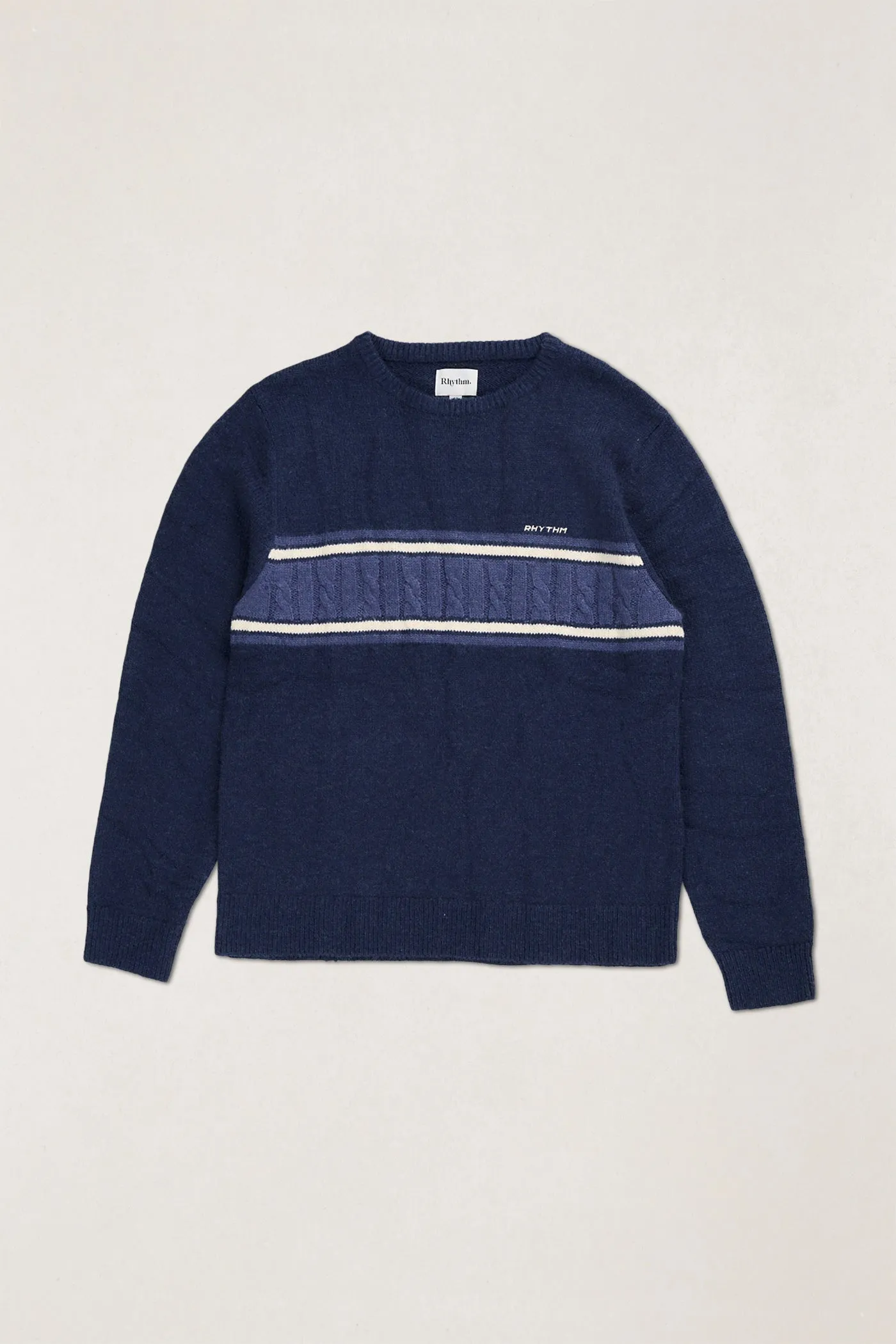 Mohair Stripe Knit Navy sold by Rhythm.