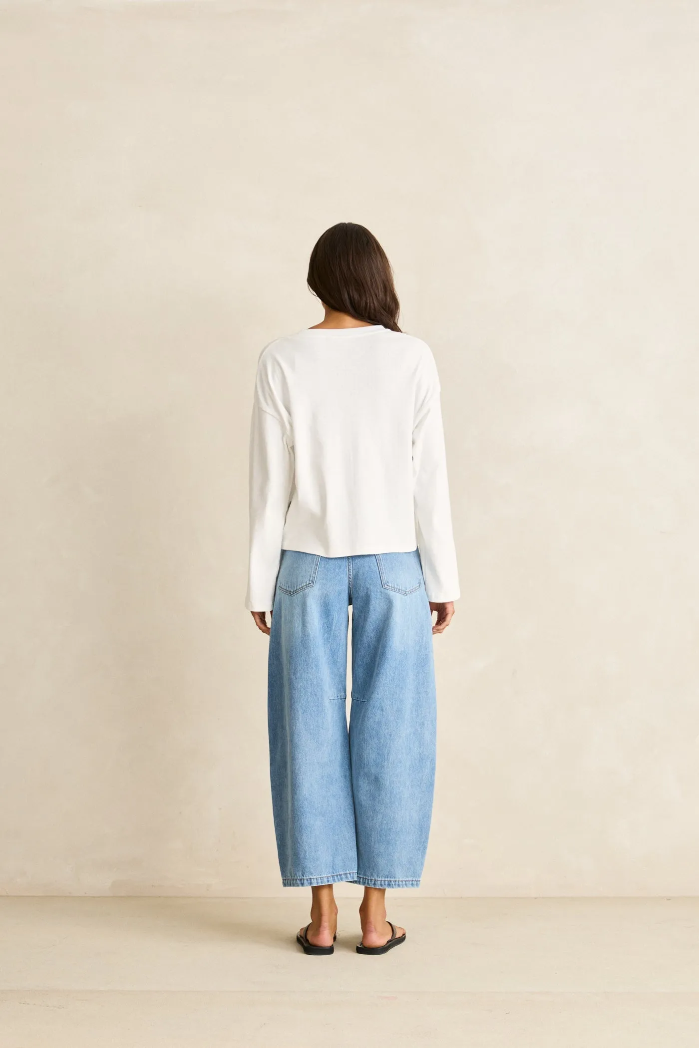 Bennie Pointelle Relaxed Long Sleeve White sold by Rhythm. product image thumbnail 4