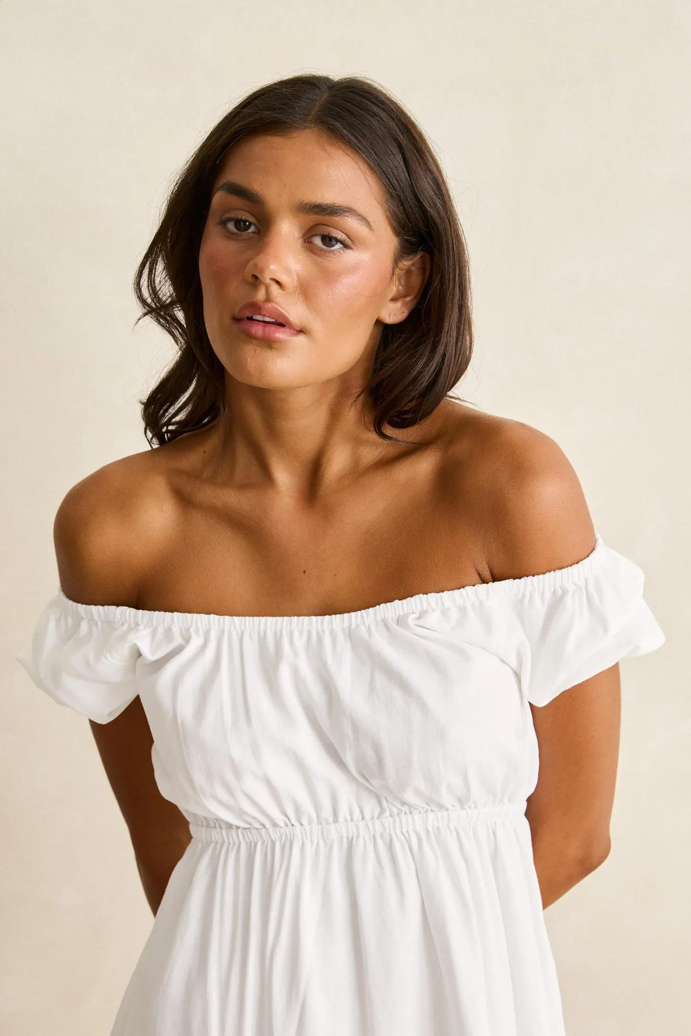 Harlow Mini Dress White sold by Rhythm. product image thumbnail 5