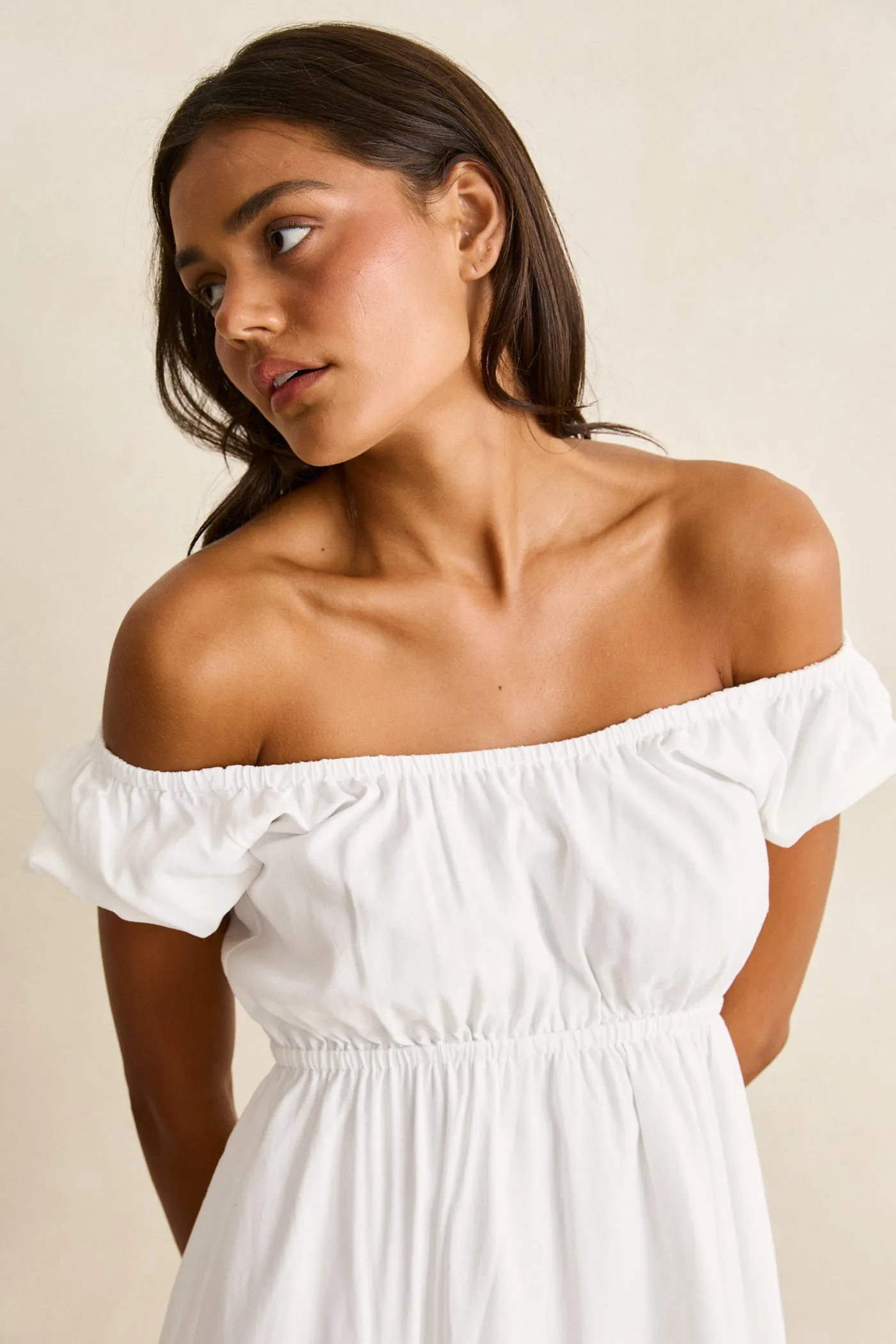 Harlow Mini Dress White sold by Rhythm. product image thumbnail 3