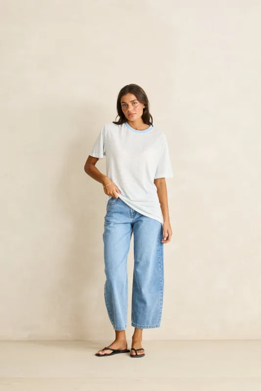 Remi Oversized T-Shirt Blue made by Rhythm.