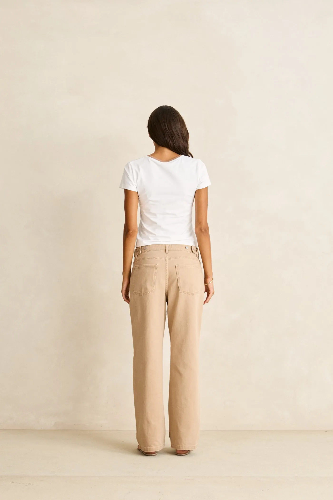 Louise V-Neck Slim Fit Tee Vintage White sold by Rhythm. product image thumbnail 4