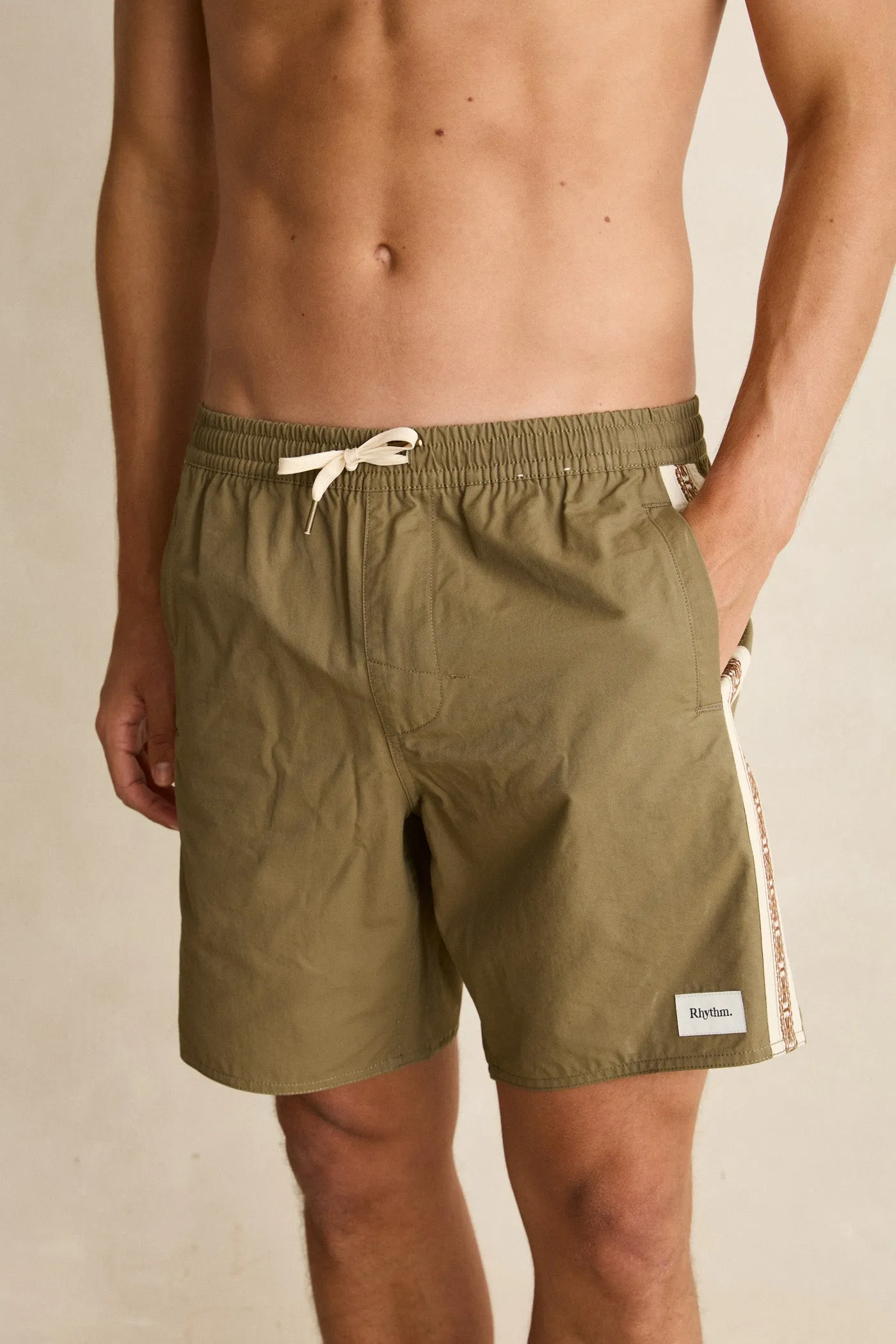 Icon Stripe Heritage Beach Short Khaki sold by Rhythm. product image thumbnail 2