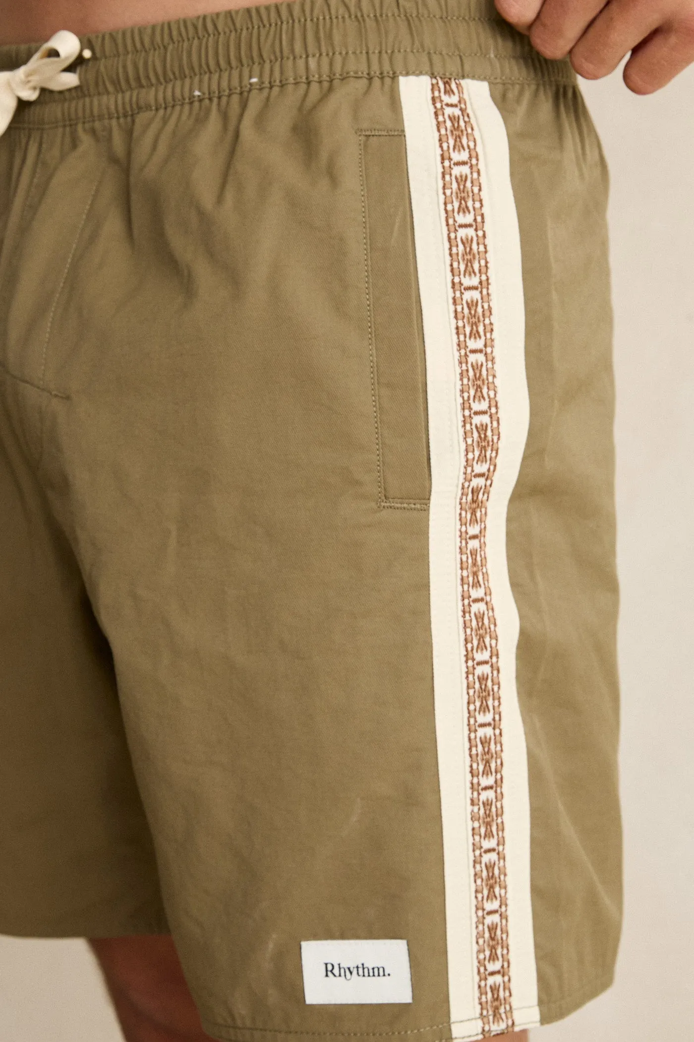Icon Stripe Heritage Beach Short Khaki sold by Rhythm. product image thumbnail 3