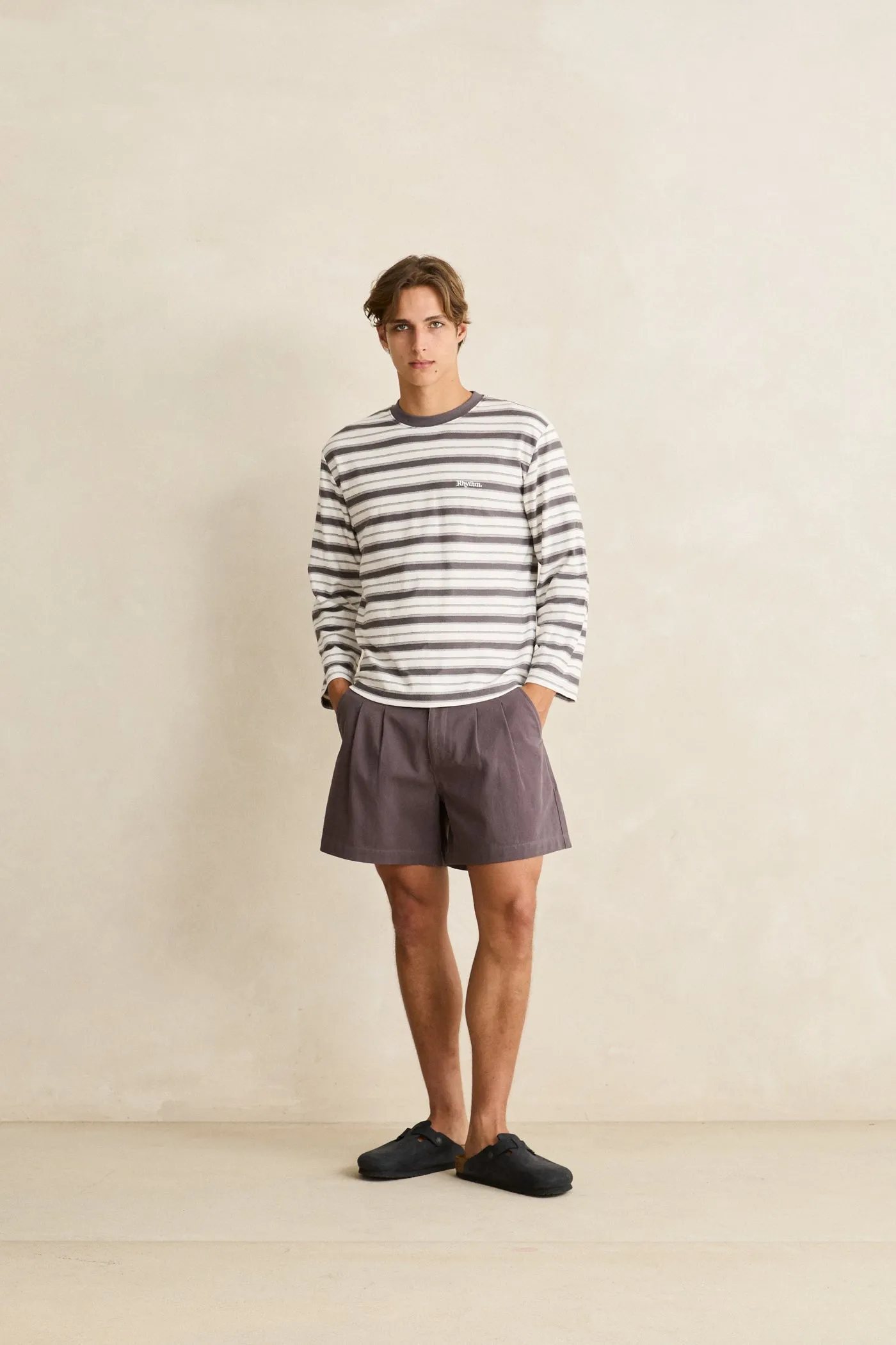 Stripe Wide Sleeve Ls T-Shirt Ash sold by Rhythm. product image thumbnail 5