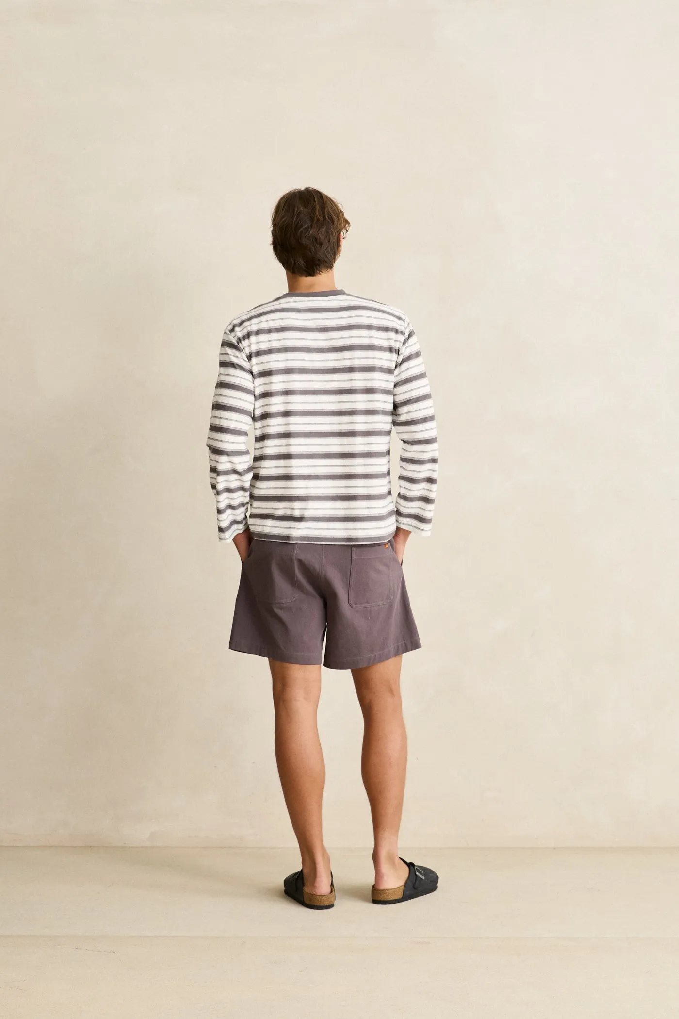 Stripe Wide Sleeve Ls T-Shirt Ash sold by Rhythm. product image thumbnail 4