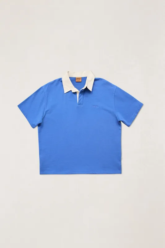 Koa Ss Rugby Polo Cobalt made by Rhythm.