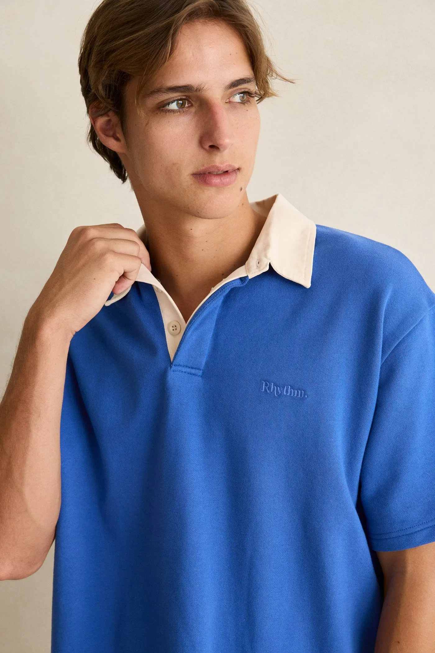 Koa Ss Rugby Polo Cobalt sold by Rhythm. product image thumbnail 3