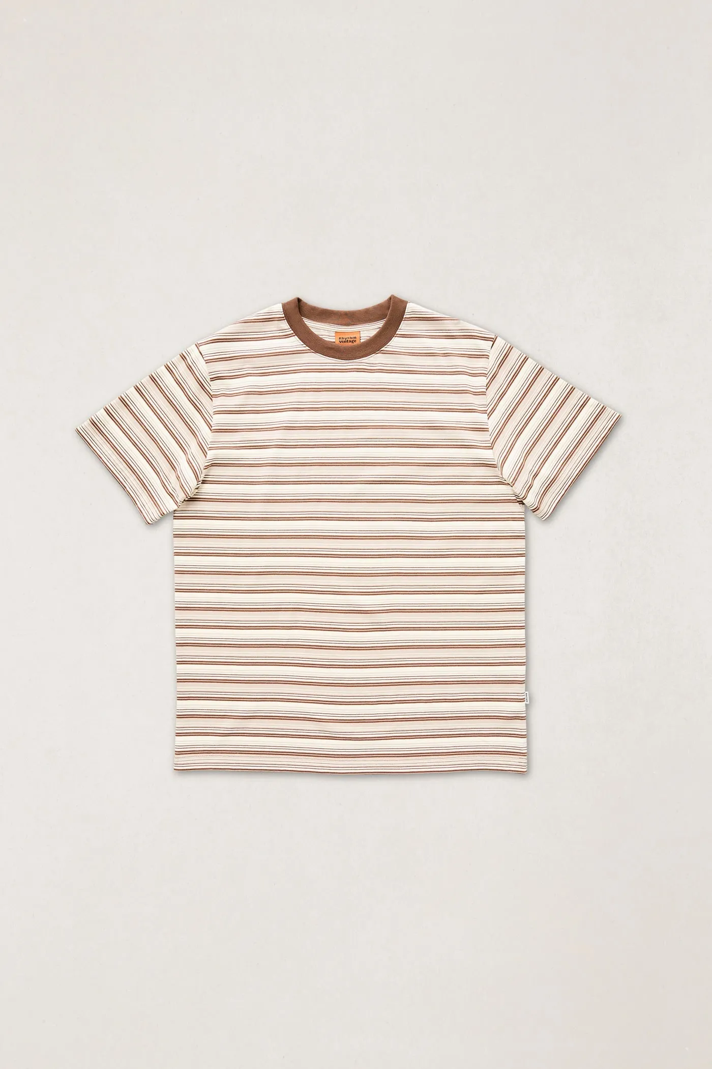 Vintage Stripe Ss T-Shirt Brown sold by Rhythm.
