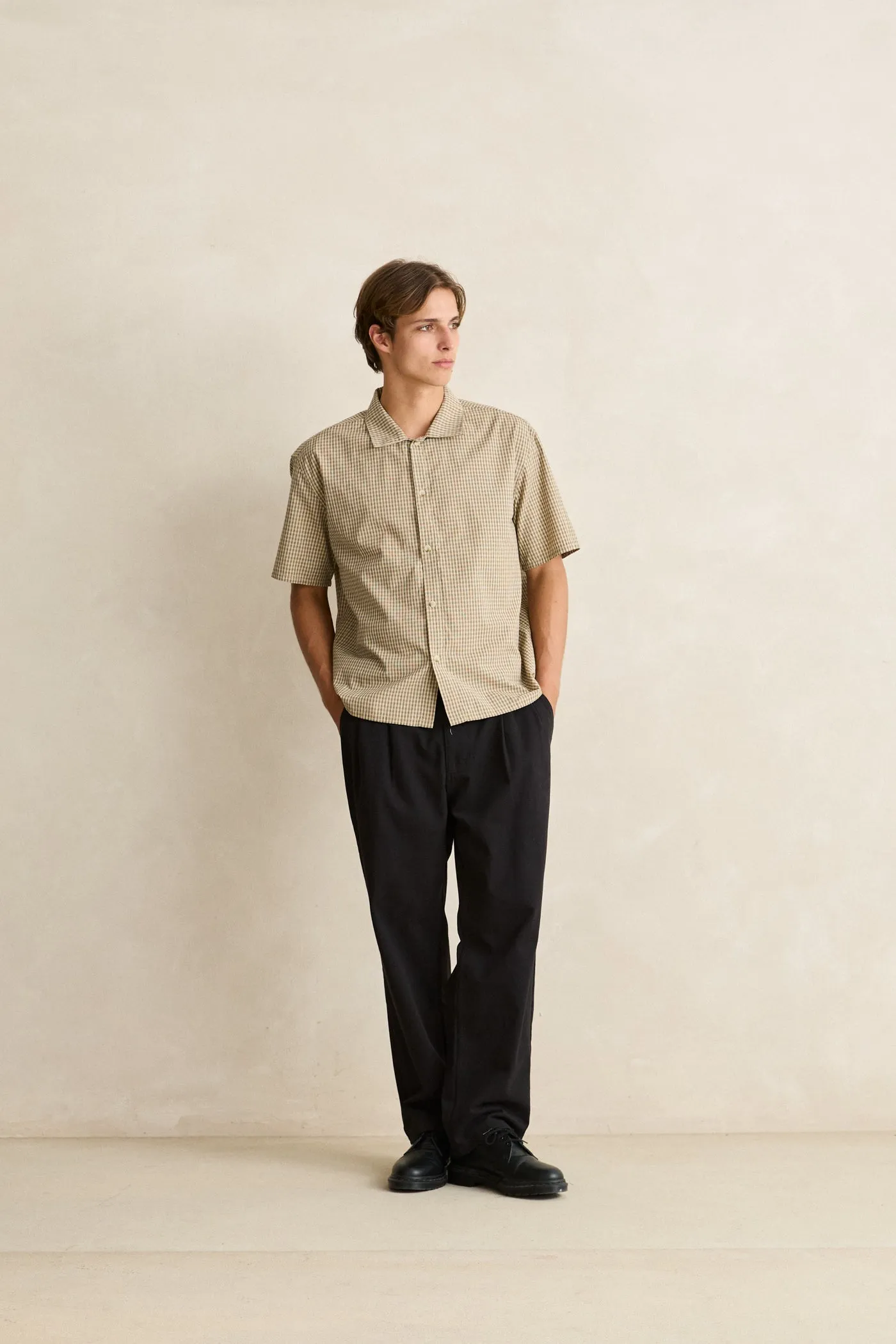 Realm Check Ss Shirt Natural sold by Rhythm. product image thumbnail 5