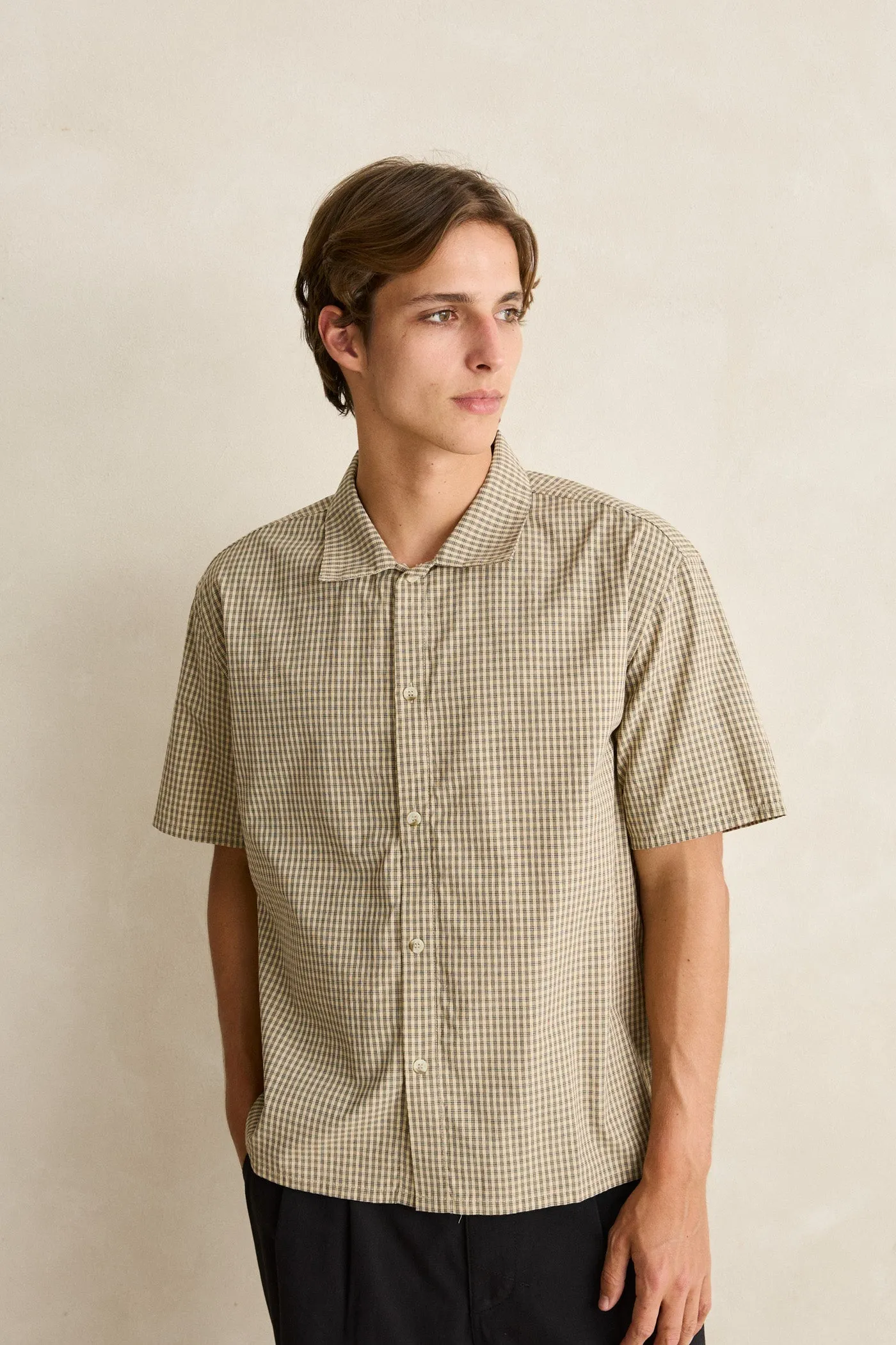 Realm Check Ss Shirt Natural sold by Rhythm. product image thumbnail 2