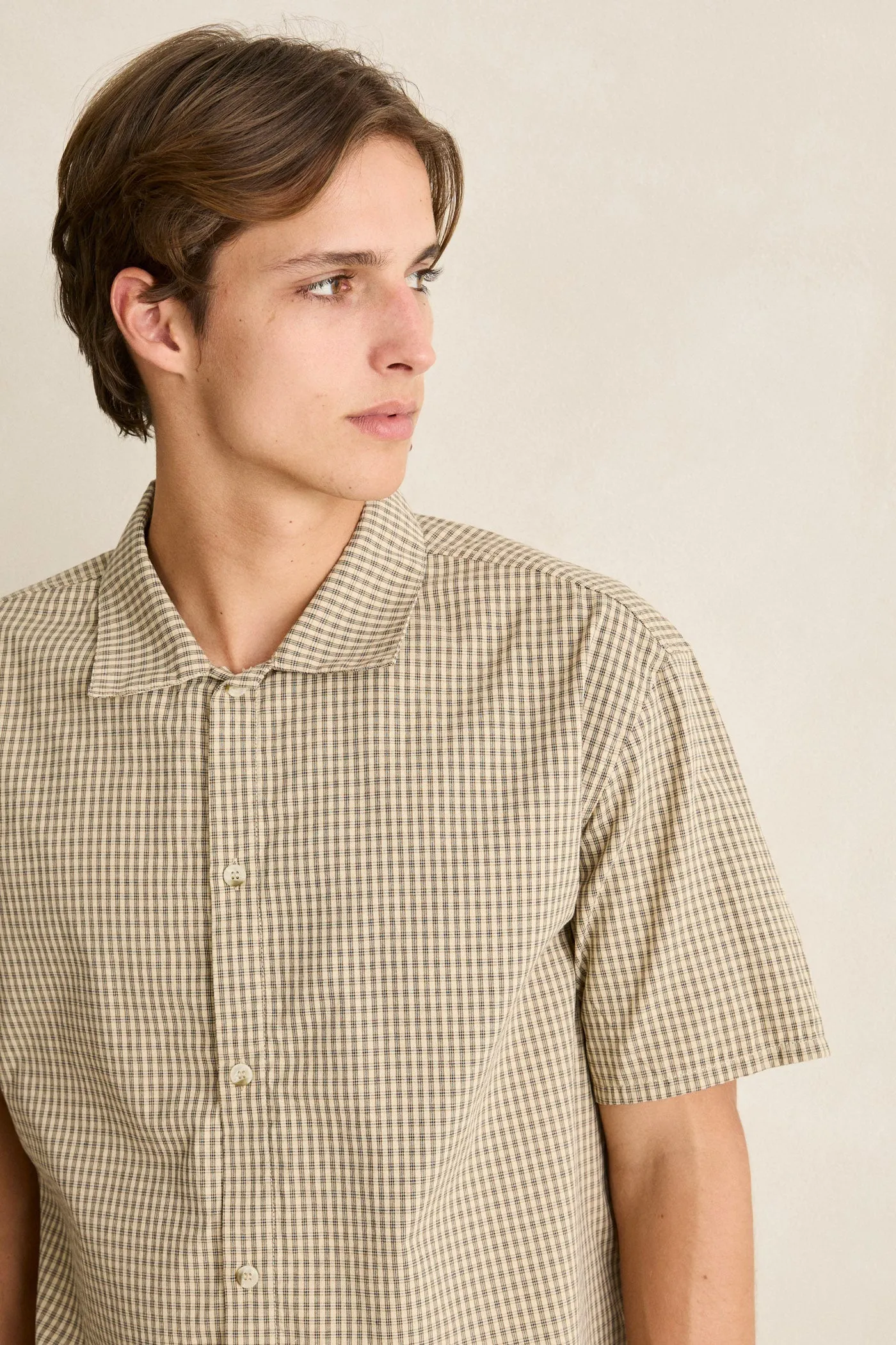 Realm Check Ss Shirt Natural sold by Rhythm. product image thumbnail 3