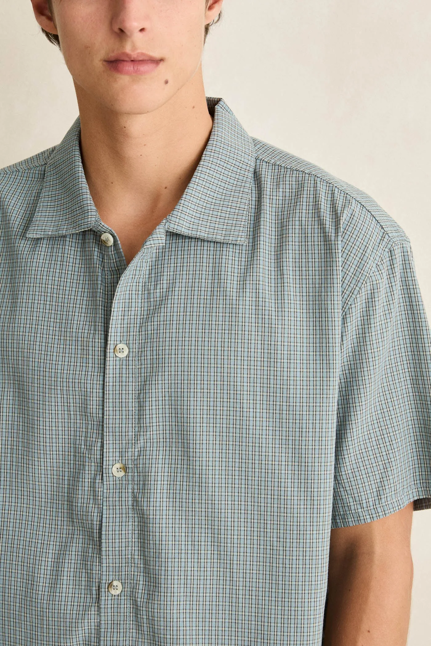 Realm Check Ss Shirt Mist sold by Rhythm. product image thumbnail 3