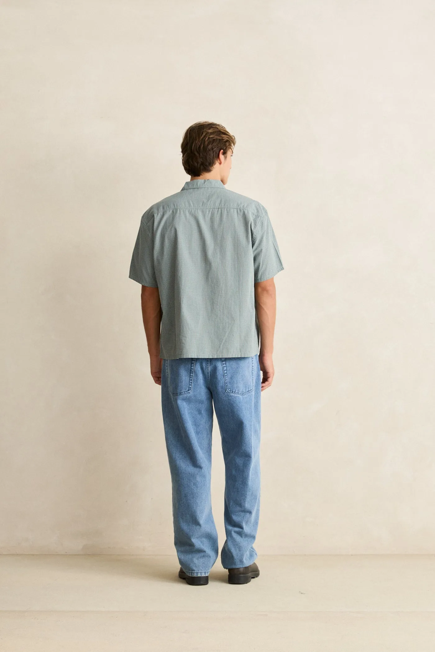 Realm Check Ss Shirt Mist sold by Rhythm. product image thumbnail 4
