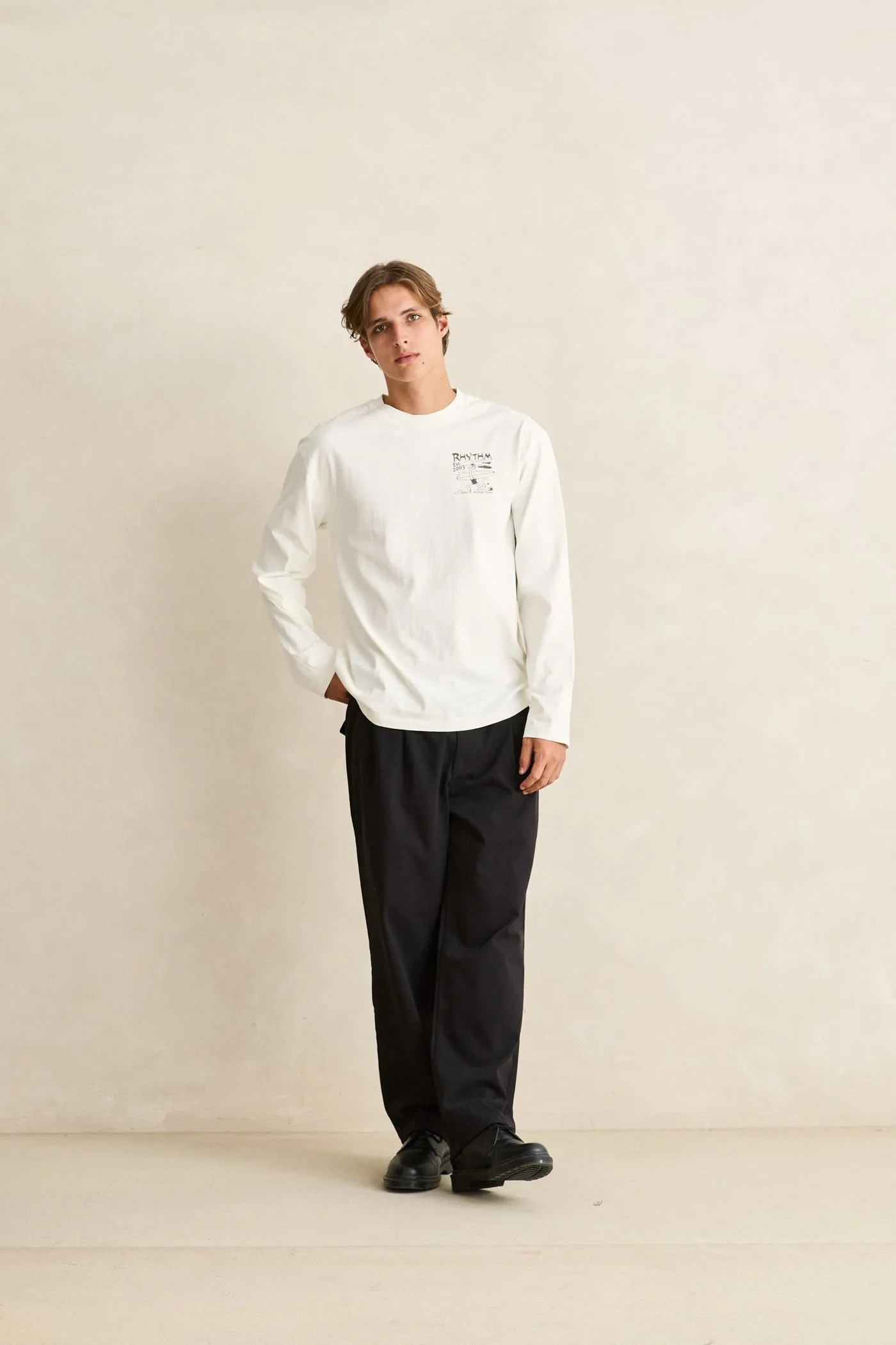 Burleigh Wanderer Ls T-Shirt Vintage White sold by Rhythm. product image thumbnail 5