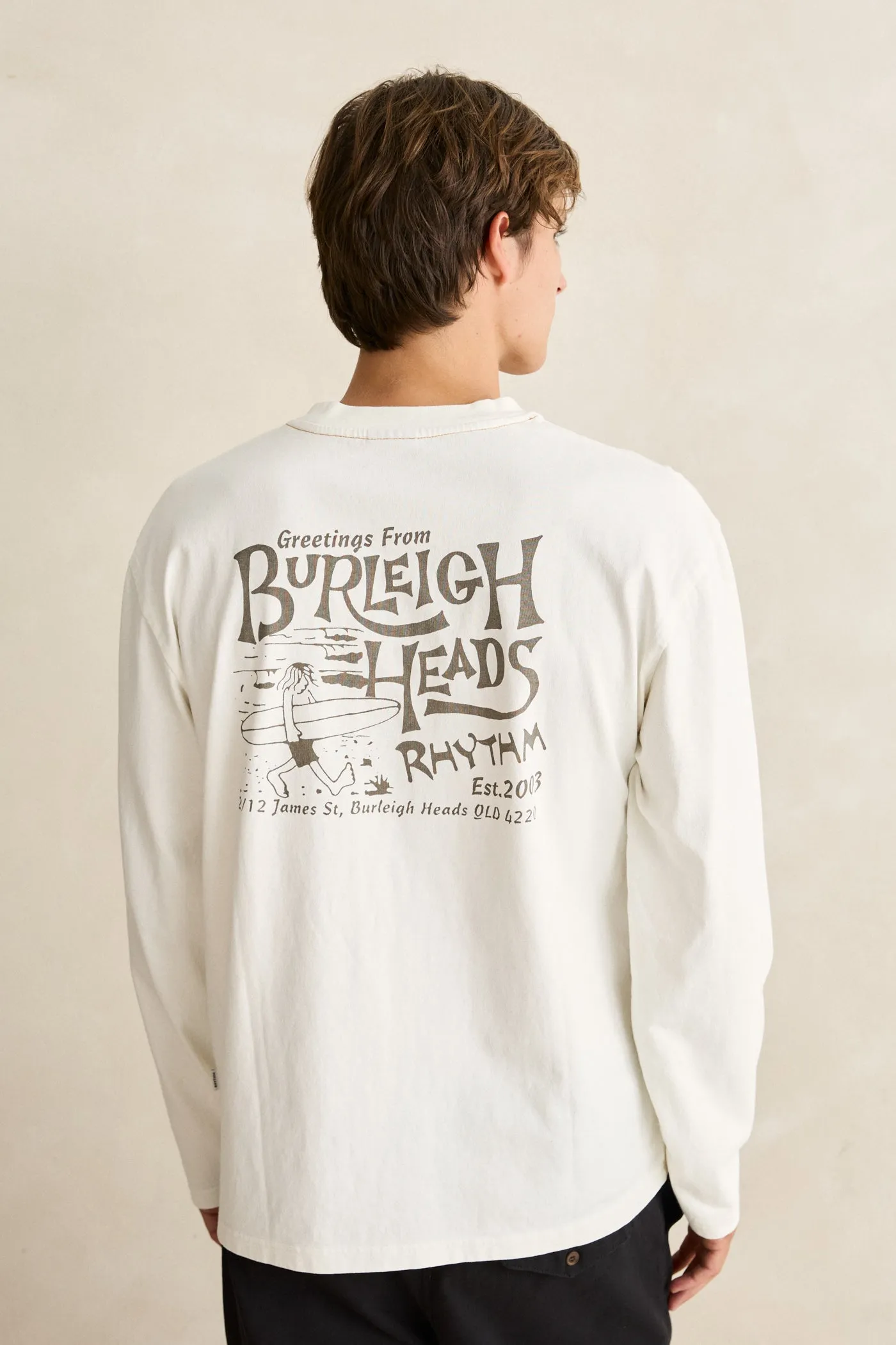 Burleigh Wanderer Ls T-Shirt Vintage White sold by Rhythm. product image thumbnail 2