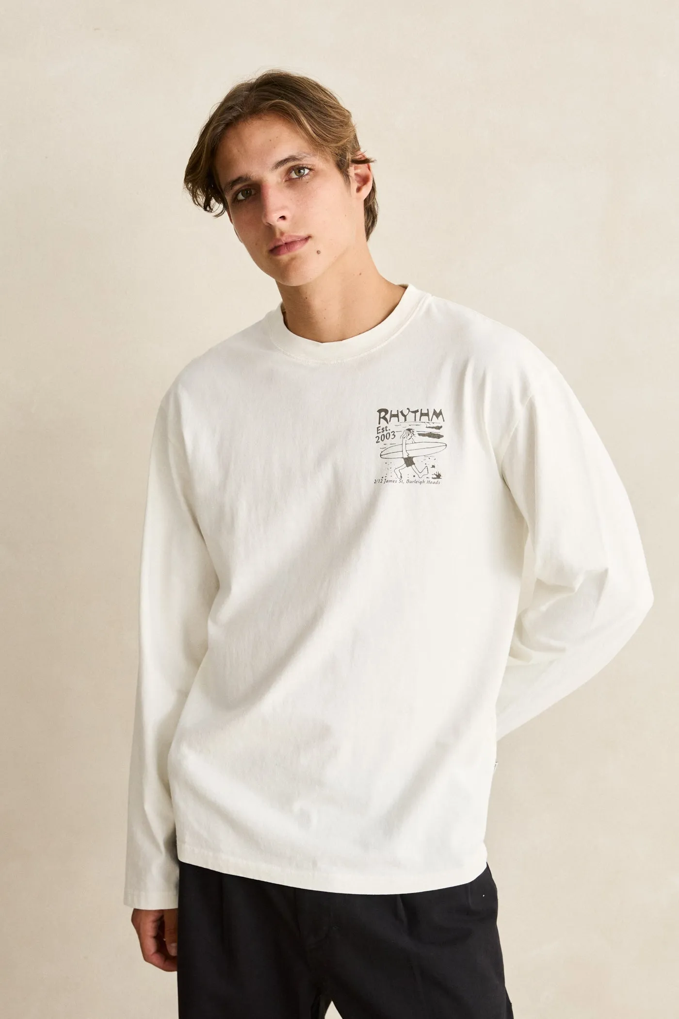 Burleigh Wanderer Ls T-Shirt Vintage White sold by Rhythm. product image thumbnail 3