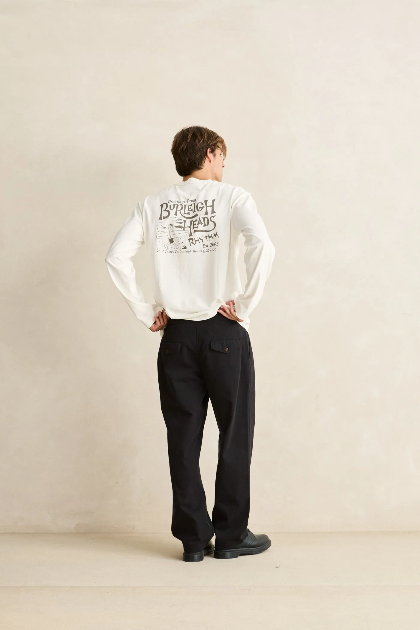 Burleigh Wanderer Ls T-Shirt Vintage White sold by Rhythm. product image thumbnail 4
