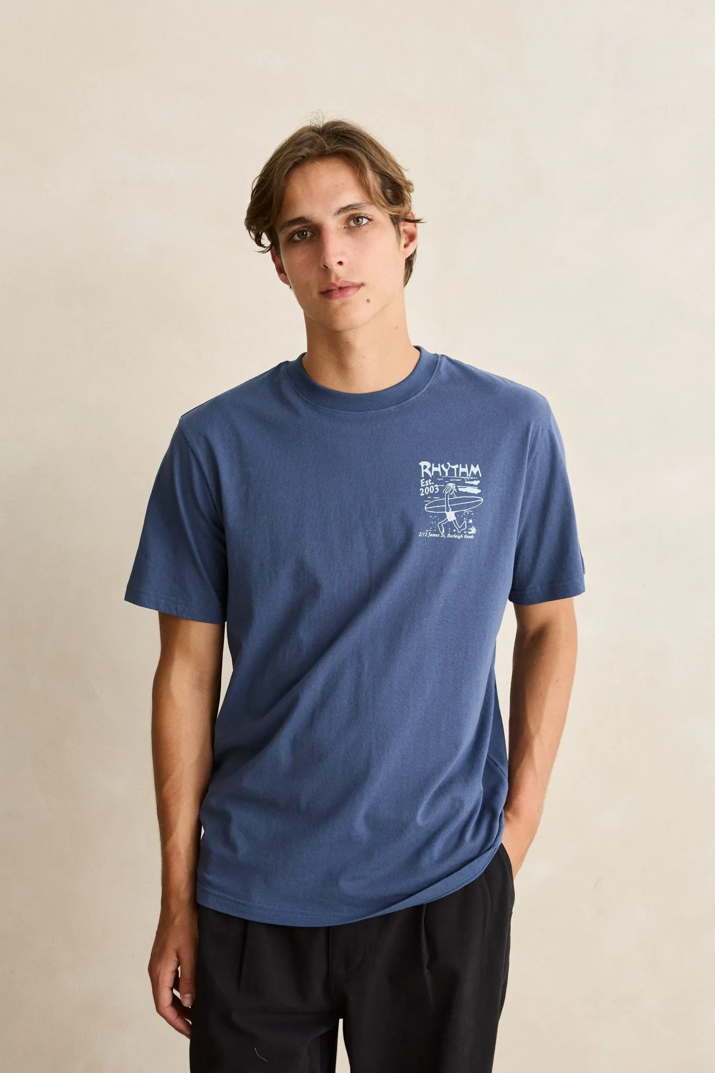 Burleigh Wanderer Ss T-Shirt Cobalt sold by Rhythm. product image thumbnail 3
