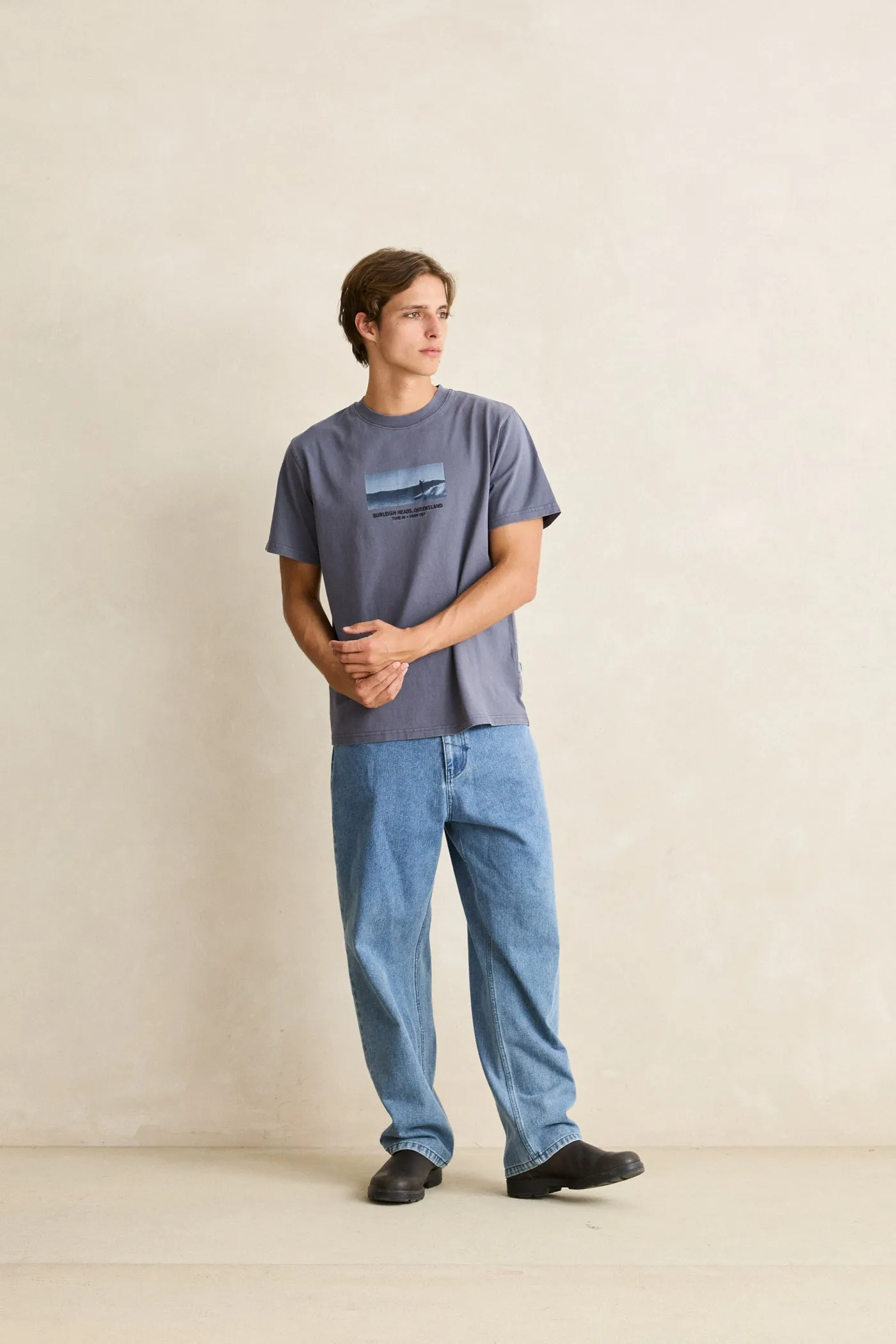 Headland Vintage Ss T-Shirt Vintage Navy sold by Rhythm. product image thumbnail 5