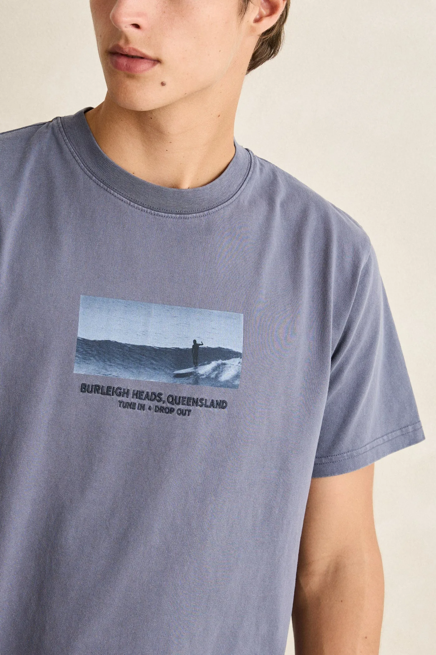 Headland Vintage Ss T-Shirt Vintage Navy sold by Rhythm. product image thumbnail 3