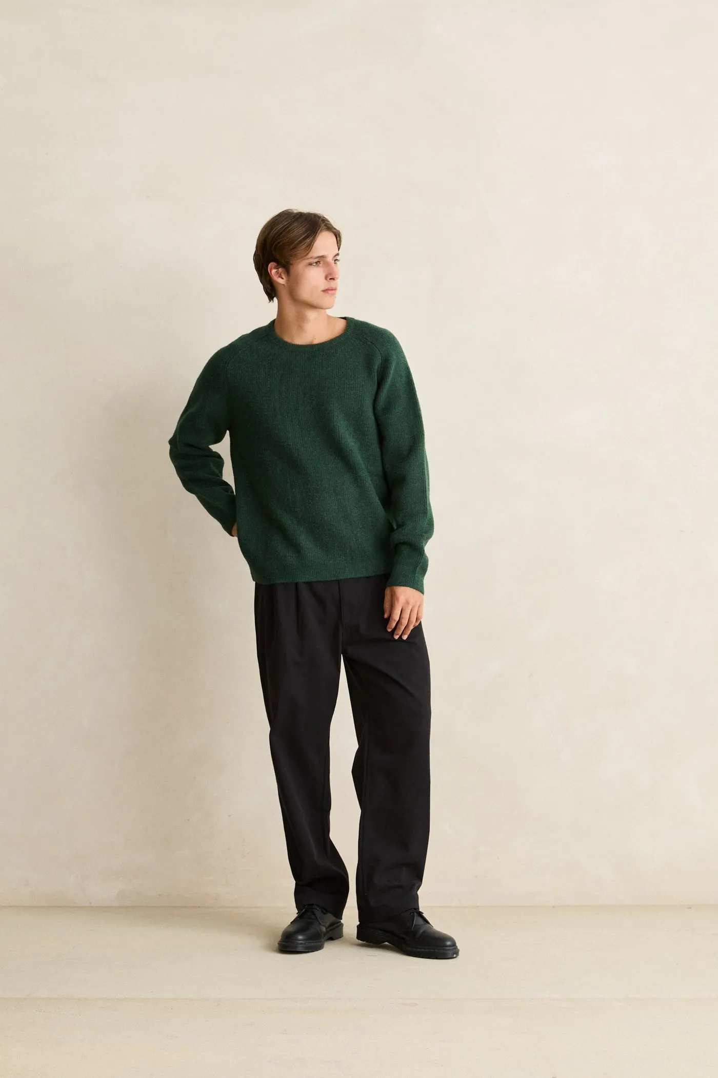 Vintage Waffle Knit Sweater Dark Green sold by Rhythm. product image thumbnail 5