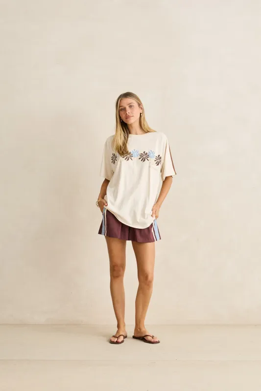 Isola Floral Oversized T-Shirt Natural made by Rhythm.