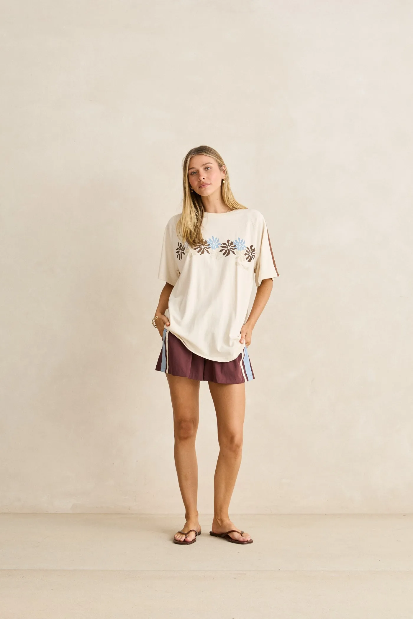 Isola Floral Oversized T-Shirt Natural sold by Rhythm.