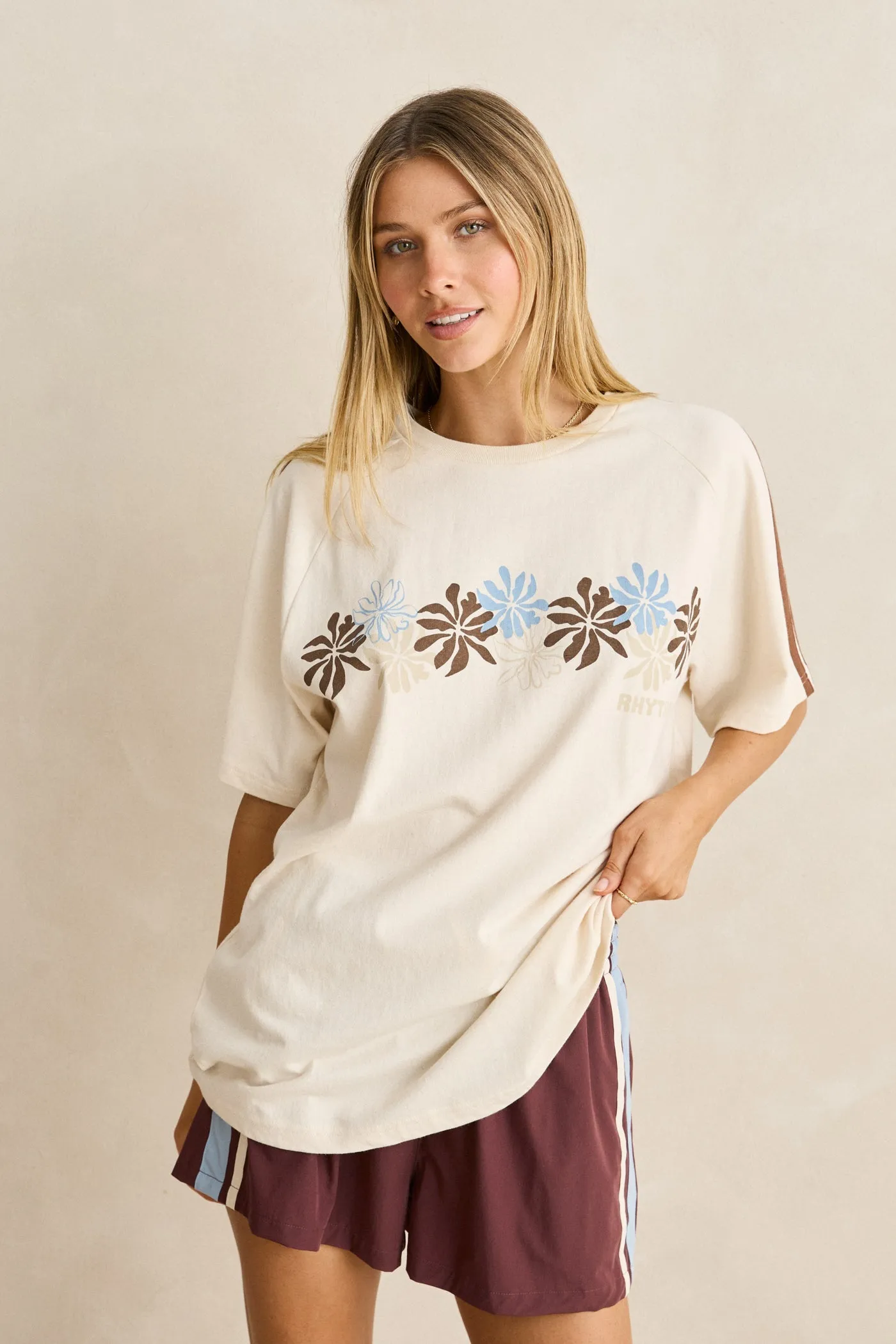 Isola Floral Oversized T-Shirt Natural sold by Rhythm. product image thumbnail 2