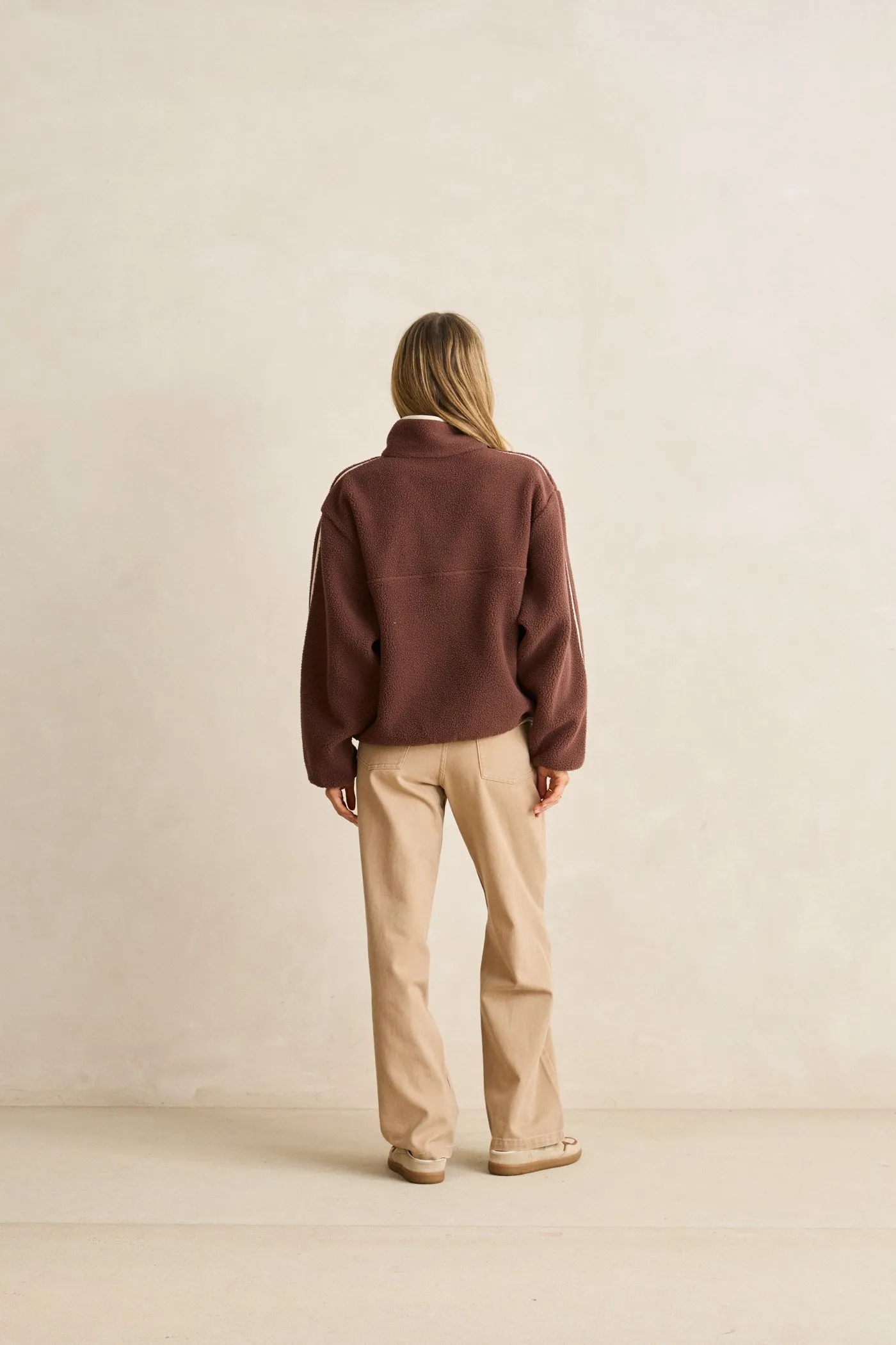 Camp Half Zip Sherpa Pullover Cafe sold by Rhythm. product image thumbnail 4