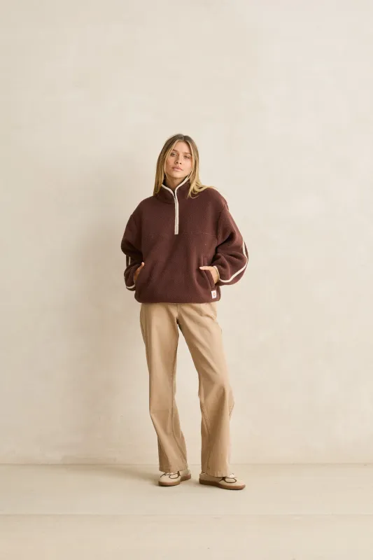Camp Half Zip Sherpa Pullover Cafe made by Rhythm.