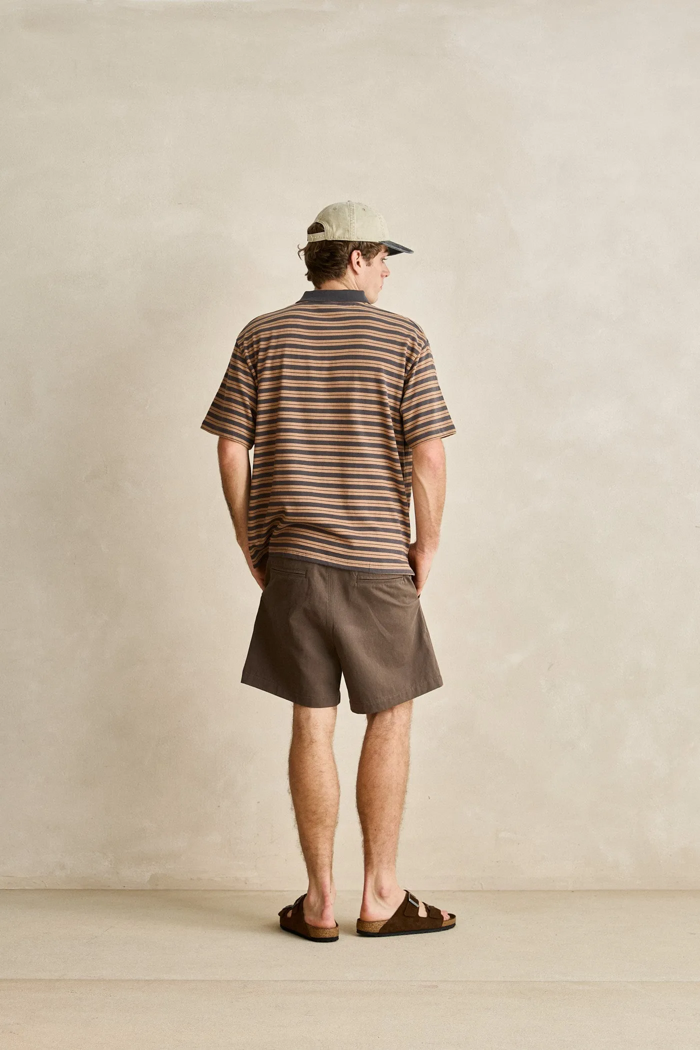 Manarola Stripe Ss Rugby Polo Tobacco sold by Rhythm. product image thumbnail 4