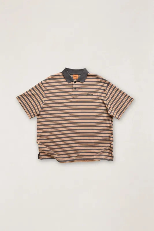 Manarola Stripe Ss Rugby Polo Tobacco made by Rhythm.