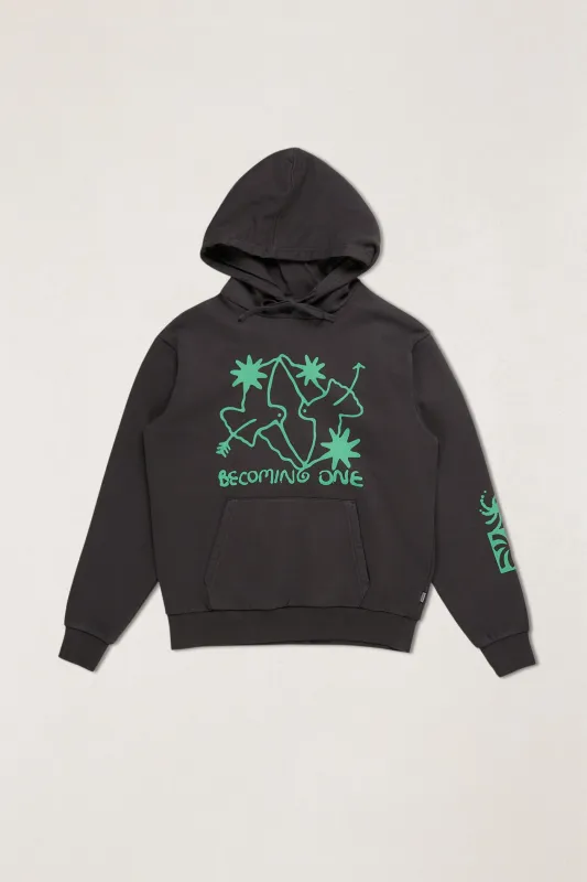 Fowl Play Fleece Hood Vintage Black made by Rhythm.