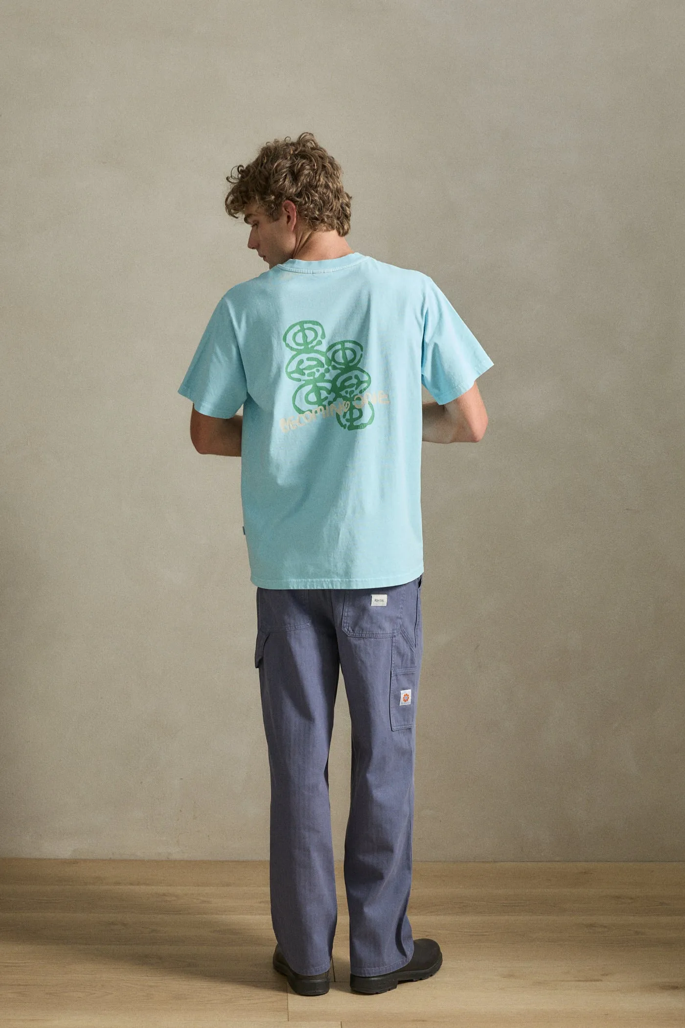 Ripple Vintage Ss T-Shirt Blue Fog sold by Rhythm. product image thumbnail 4