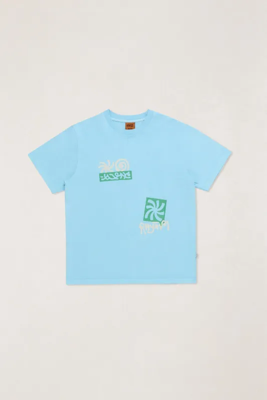 Ripple Vintage Ss T-Shirt Blue Fog made by Rhythm.
