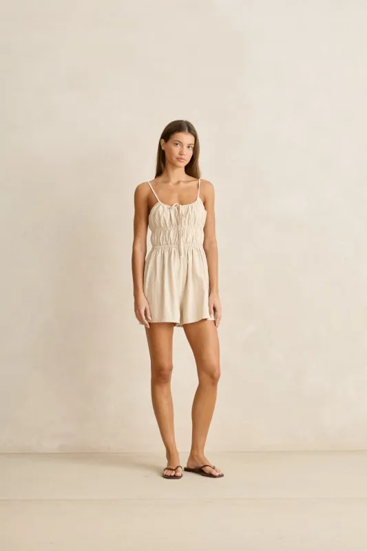 Zuma Linen Playsuit Natural made by Rhythm.