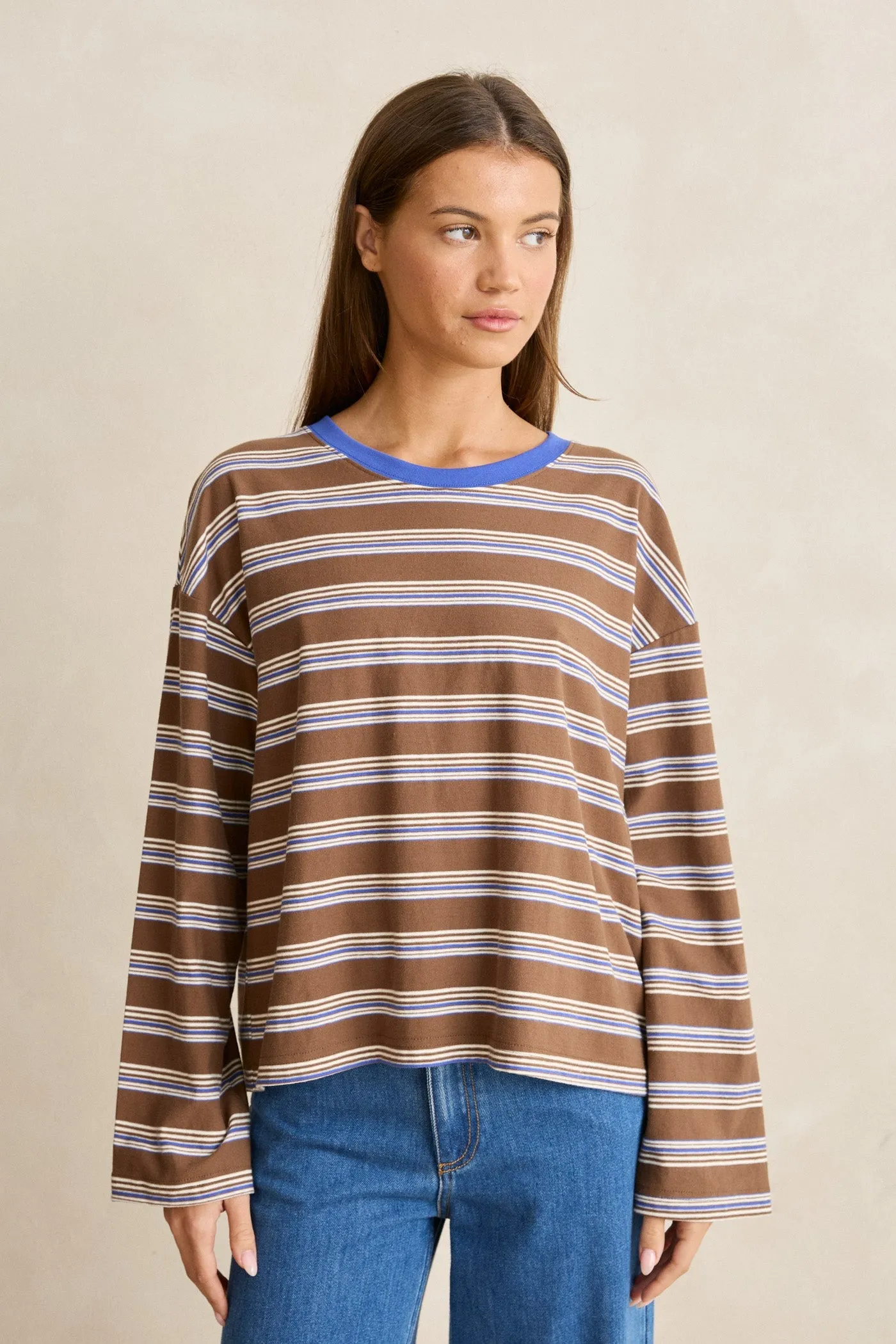 Canyon Stripe Long Sleeve Espresso sold by Rhythm. product image thumbnail 3