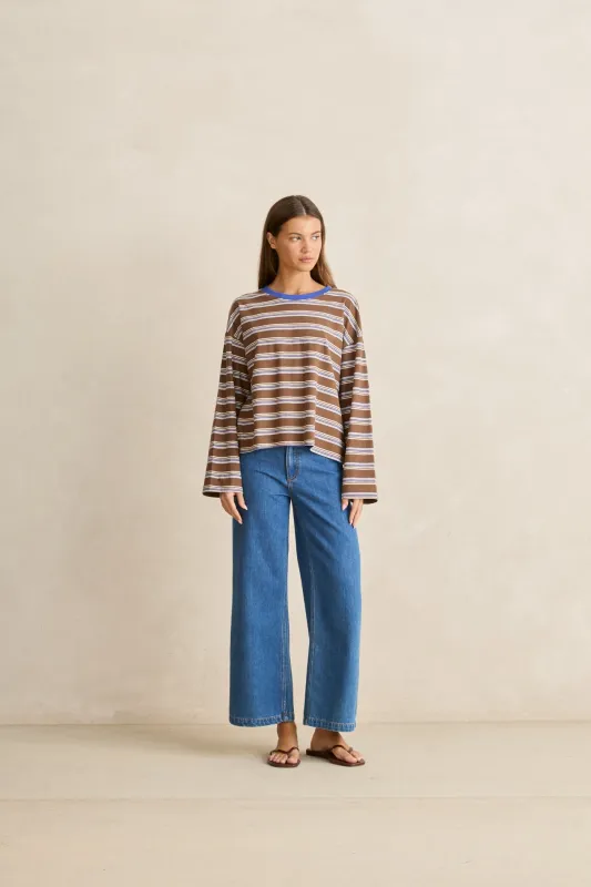 Canyon Stripe Long Sleeve Espresso made by Rhythm.
